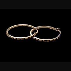 Select Jewelry Inc 925 Sterling Silver White And Blue CZ Hoop Earrings 1"